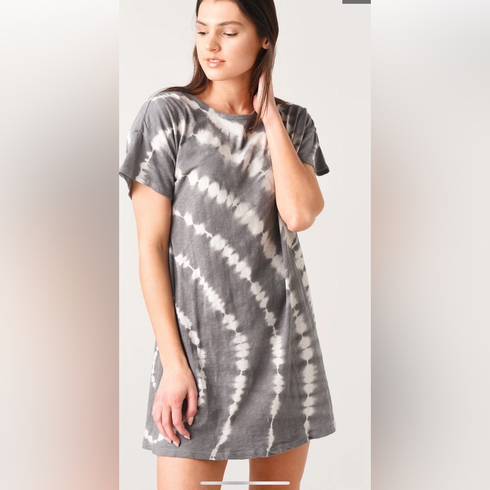 Z Supply Luna Women’s Charcoal Gray Tie-dye Dress Size S EUC